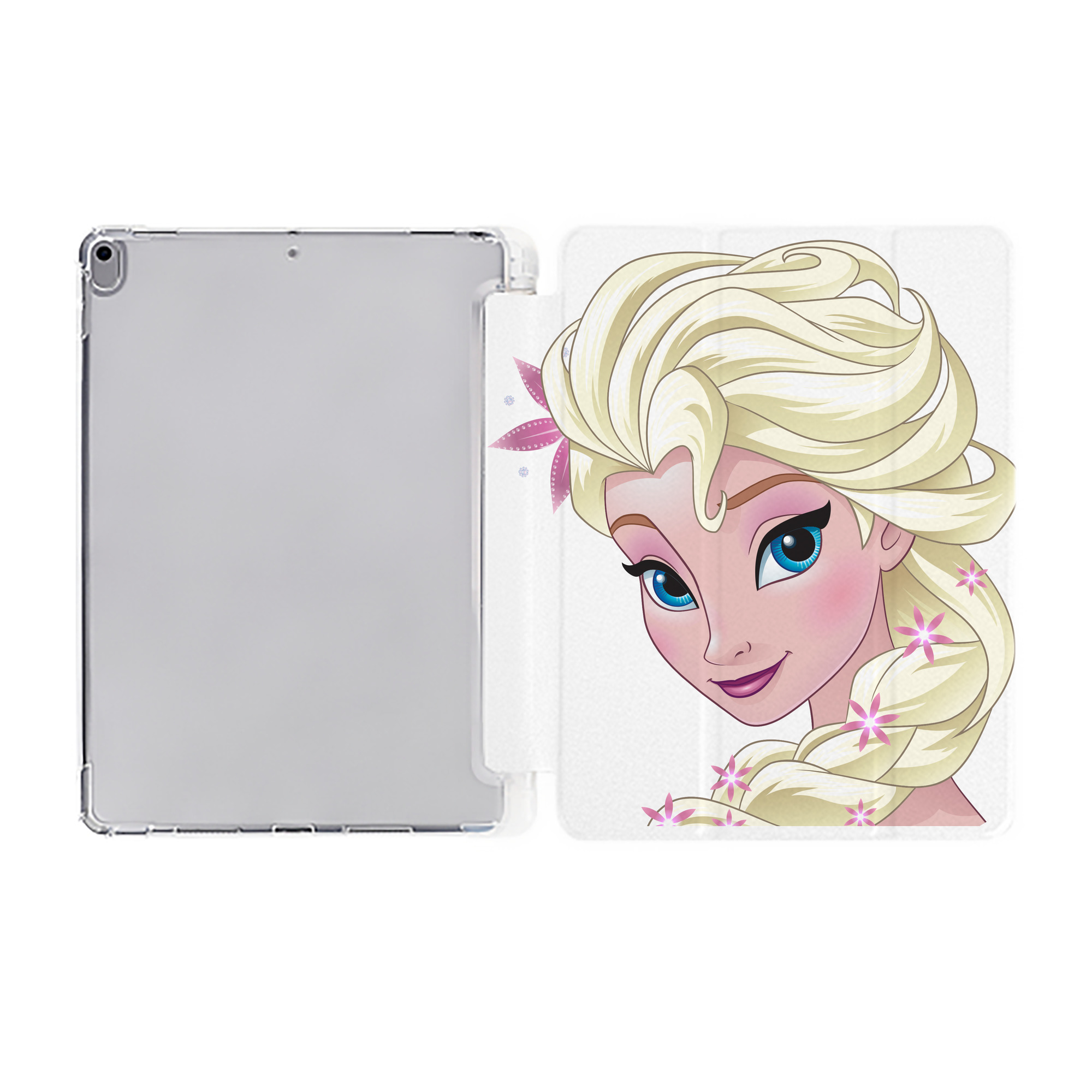 （画像用） アナと雪の女王 アンナ エルサ Frozen Anna Elsa IPad ケース ペン収納付き 三つ折りスタンド PUレザー×シリコン 対応機種9.5/10.5/10.9インチ